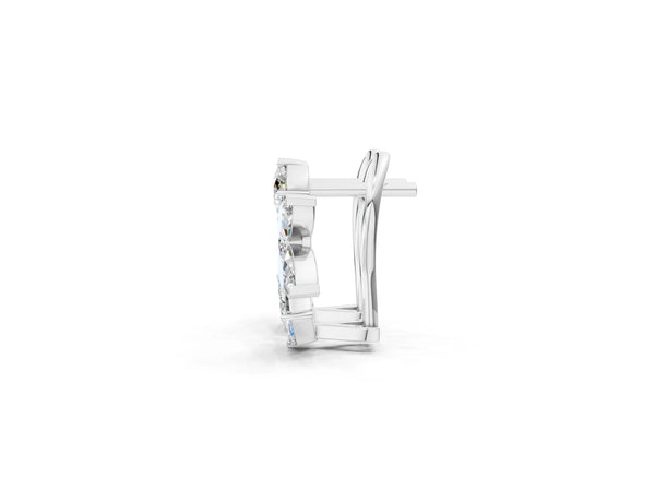 Platinum Multi-Shape Diamond Cluster Stud Earrings