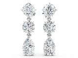 White gold Multi-Shape Diamond Drop Earring