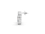 White gold Multi-Shape Diamond Mosaic Five Stone Stud Earrings_17