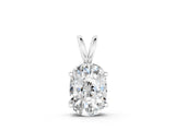 White gold Old Mine Cushion Diamond Solitaire Pendant with Four Prong Setting_7