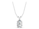 White gold Old Mine Cushion Diamond Solitaire Pendant with Four Prong Setting_8