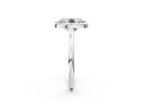 10K White Gold 2.04 Carat F VVS2 Old Mine Elongated Cushion Diamond Bezel Set Ring