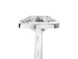 10K White Gold 2.04 Carat F VVS2 Old Mine Elongated Cushion Diamond Bezel Set Ring