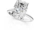 White gold Old Mine Elongated Cushion Diamond Classic Band Four Prong Solitaire Ring_18
