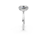 White gold Old Mine Elongated Cushion Diamond Classic Band Four Prong Solitaire Ring_19