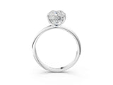 White gold Old Mine Elongated Cushion Diamond Classic Band Four Prong Solitaire Ring_20