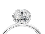 White gold Old Mine Elongated Cushion Diamond Classic Band Four Prong Solitaire Ring_21