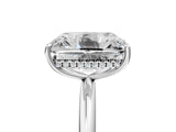 White gold Old Mine Elongated Cushion Diamond Classic Band Four Prong Solitaire Ring_22