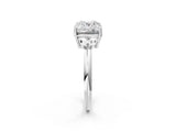 White gold Old Mine Elongated Cushion Diamond East-West Bezel Set Four Claw Solitaire Ring_19