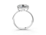 White gold Old Mine Elongated Cushion Diamond East-West Bezel Set Four Claw Solitaire Ring_20