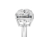 White gold Old Mine Elongated Cushion Diamond East-West Bezel Set Four Claw Solitaire Ring_22