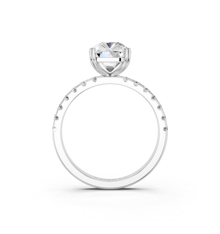 White gold Old Mine Elongated Cushion Diamond Pave Band Ring_19