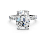 White gold Old Mine Elongated Cushion Diamond Pave Band Ring_41