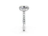 White gold Old Mine Elongated Cushion Diamond Pave Band Ring_47