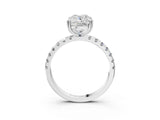 White gold Old Mine Elongated Cushion Diamond Pave Band Ring_48