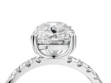 White gold Old Mine Elongated Cushion Diamond Pave Band Ring_49