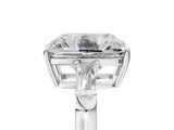 White gold Old Mine Elongated Cushion Diamond with Side Tapered Baguette Three Stone Ring_63