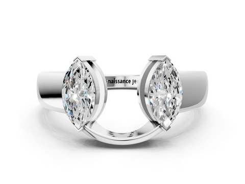 White gold Open Band Marquise Diamond Tension Setting_45