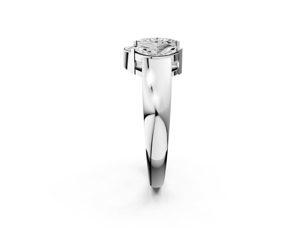 Platinum Marquise Diamond Open Band Ring with Tension Setting