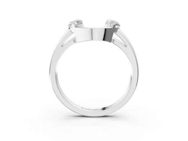 Platinum Marquise Diamond Open Band Ring with Tension Setting