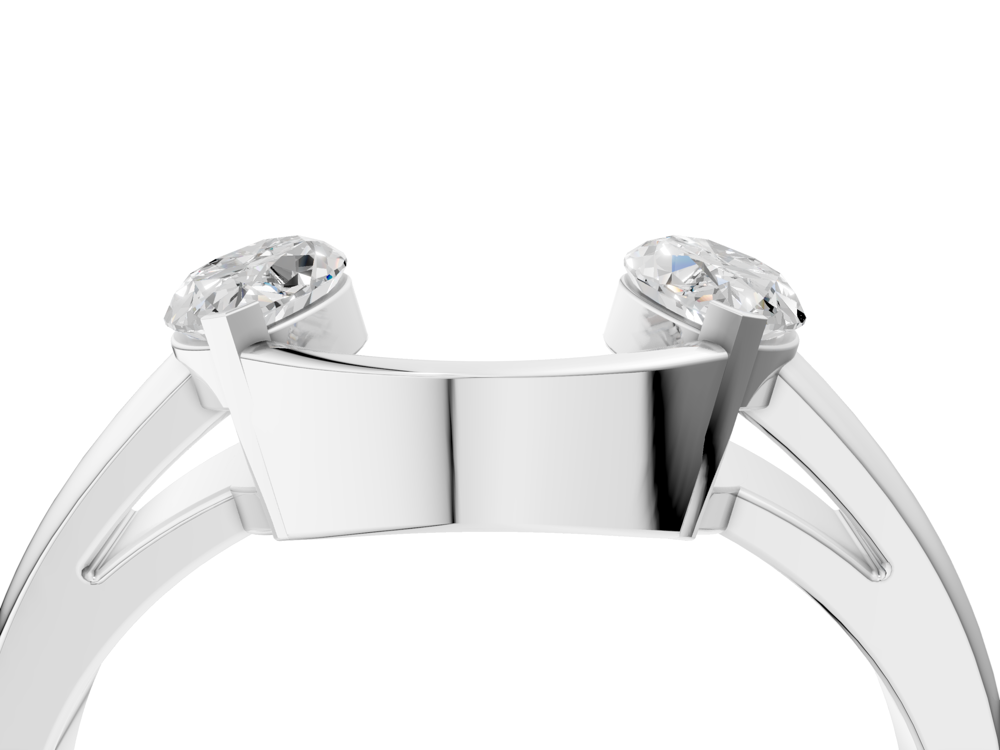 White gold Open Band Marquise Diamond Tension Setting_49