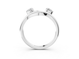 White gold Open Band Pear Cut Prong Set Diamond Ring_78