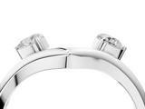 White gold Open Band Pear Cut Prong Set Diamond Ring_80