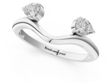 White gold Open Band Pear Cut Prong Set Diamond Ring_81