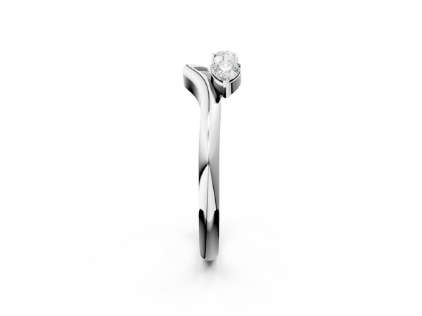Platinum Pear Cut Diamond Two-Stone Open Band Ring with Prong Setting