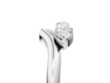 White gold Open Band Pear Cut Prong Set Diamond Ring_85