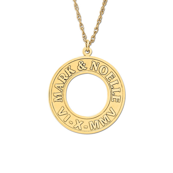 Silver Open Circle Pendant with Custom Engraving