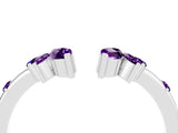 White gold Open Marquise Cluster Amethyst Band with Prong Setting_10