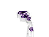 White gold Open Marquise Cluster Amethyst Band with Prong Setting_11