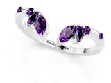 White gold Open Marquise Cluster Amethyst Band with Prong Setting_7
