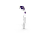 White gold Open Marquise Cluster Amethyst Band with Prong Setting_8
