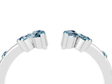 White gold Open Marquise Cluster Aquamarine Band with Prong Setting_10