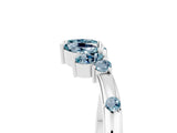 White gold Open Marquise Cluster Aquamarine Band with Prong Setting_11