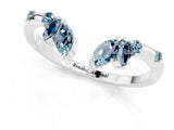 White gold Open Marquise Cluster Aquamarine Band with Prong Setting_7