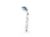 White gold Open Marquise Cluster Aquamarine Band with Prong Setting_8