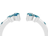 White gold Open Marquise Cluster Blue Topaz Band with Prong Setting_10