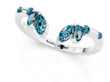White gold Open Marquise Cluster Blue Topaz Band with Prong Setting_7