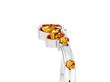 White gold Open Marquise Cluster Citrine Band with Prong Setting_11