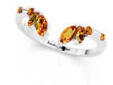White gold Open Marquise Cluster Citrine Band with Prong Setting_7