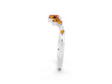 White gold Open Marquise Cluster Citrine Band with Prong Setting_8