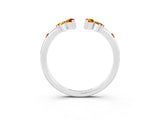 White gold Open Marquise Cluster Citrine Band with Prong Setting_9