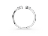 White gold Open Marquise Cluster Diamond Band with Prong Setting_112