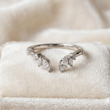 White gold Open Marquise Cluster Diamond Band with Prong Setting_128