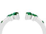 White gold Open Marquise Cluster Emerald Band with Prong Setting_10