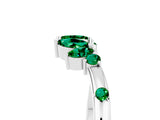 White gold Open Marquise Cluster Emerald Band with Prong Setting_11
