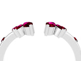 White gold Open Marquise Cluster Garnet Band with Prong Setting_10